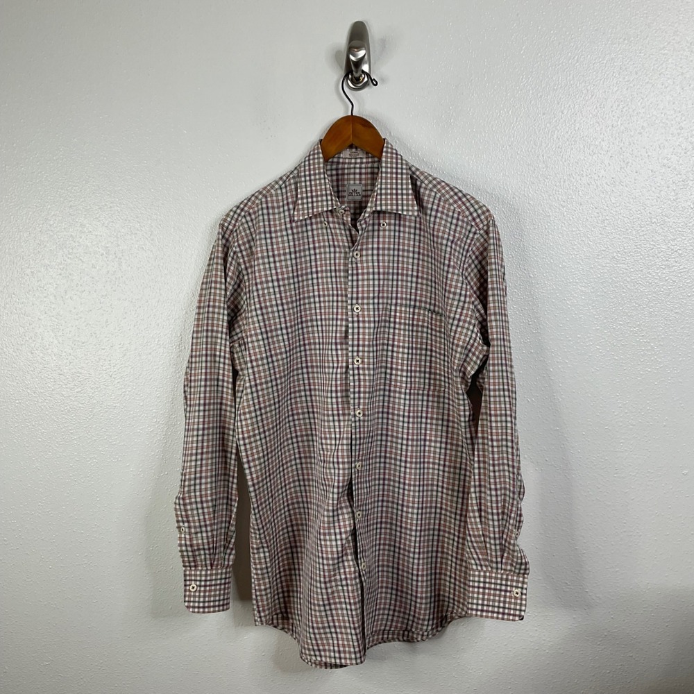 Peter Millar Plaid Button Down Long Sleeve Shirt‎ Size Medium